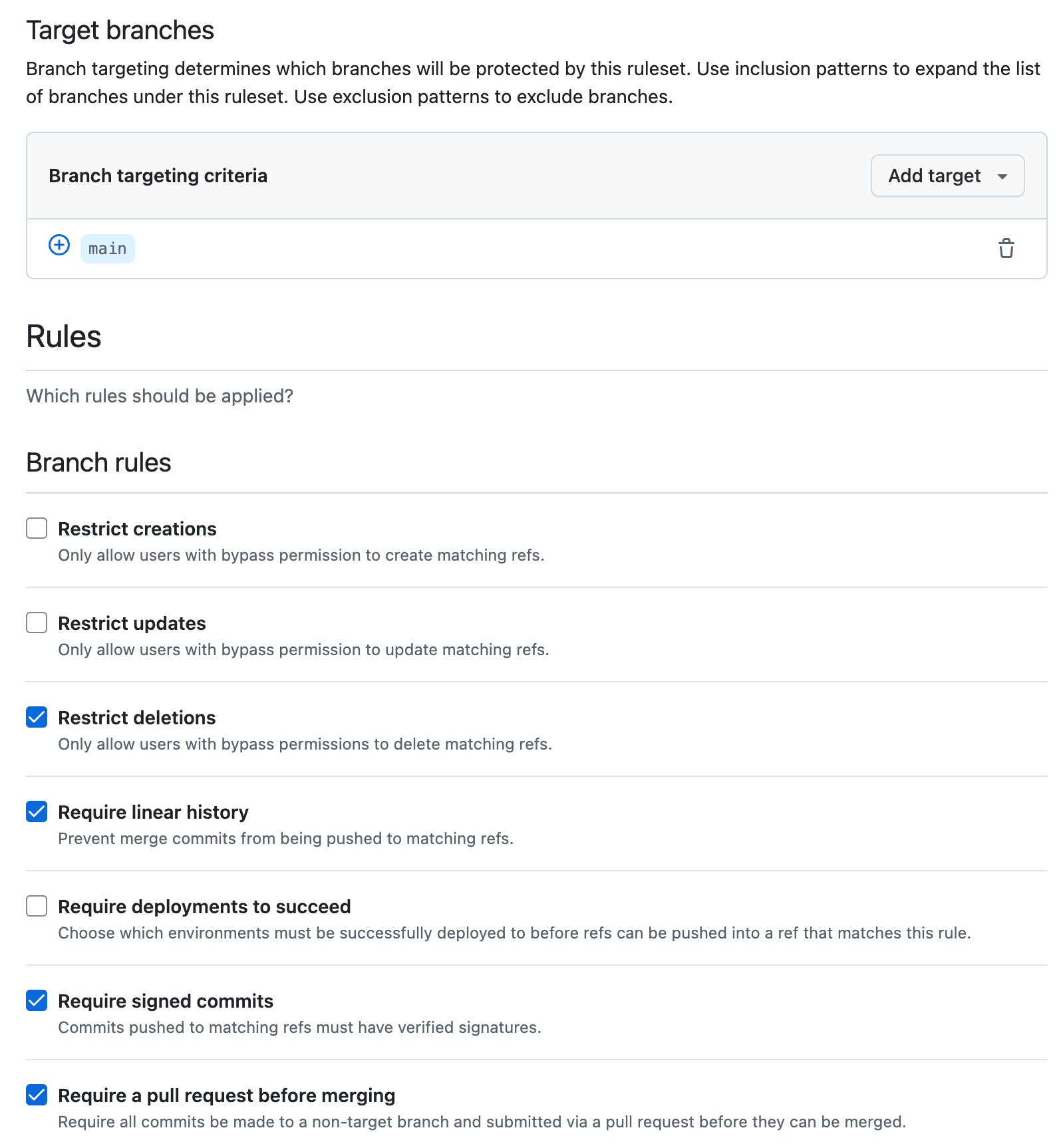 For each commit, it is shown if the CI checks pass