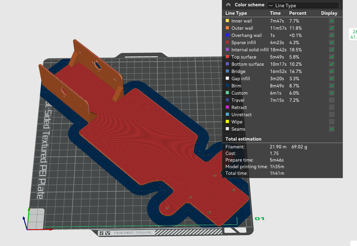 Initial chassis 3D-printing